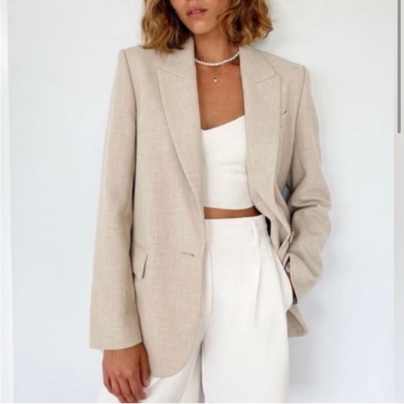 Wilfred Jackets & Blazers - BNWOT Wilfred Size S Flores One-Button Blazer in Heather Oat Beige